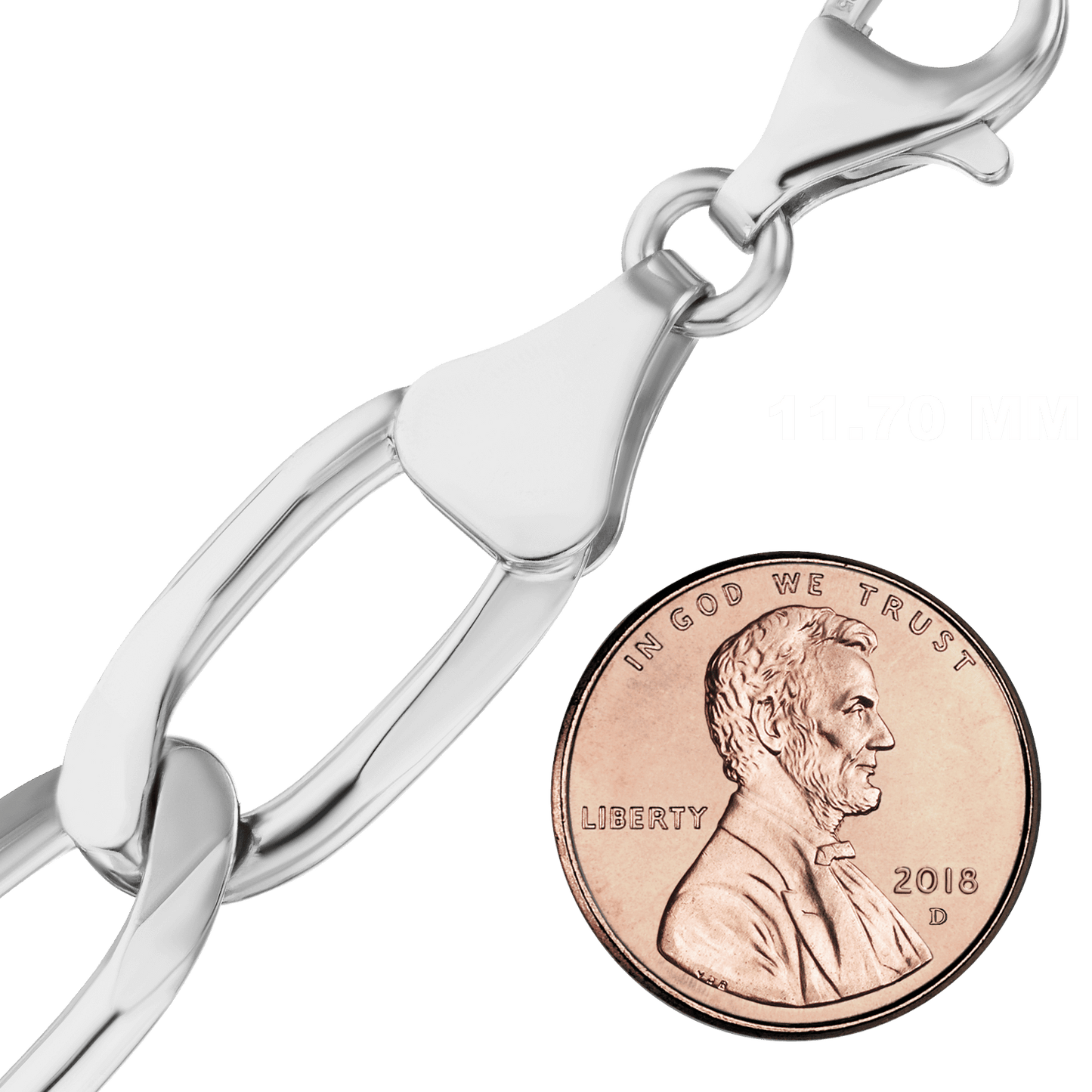 Elongated Curb Necklace in Sterling Silver