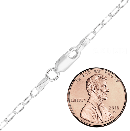 Flache, strukturierte Kabelkette aus Sterlingsilber