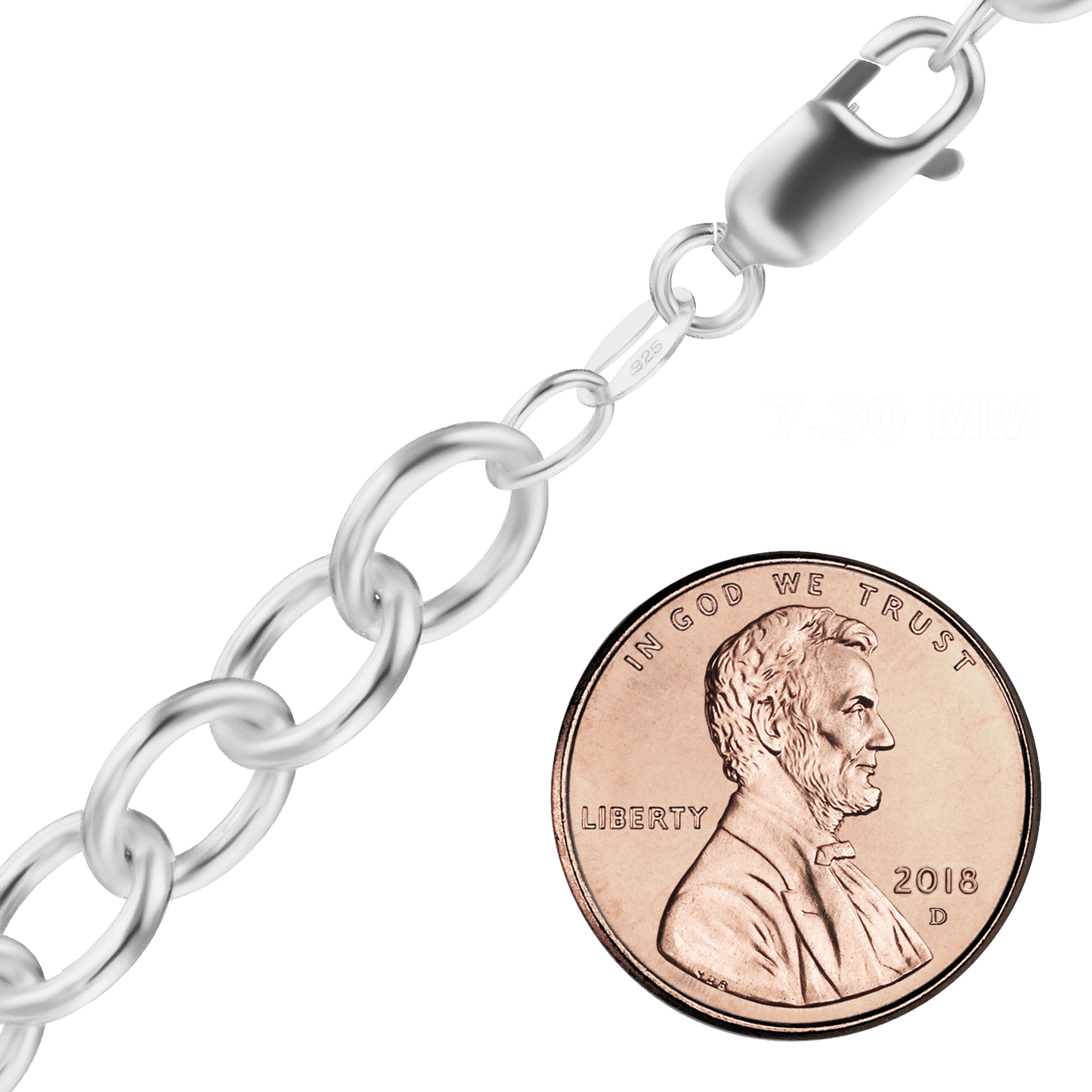 Light Round Cable Necklace in Sterling Silver