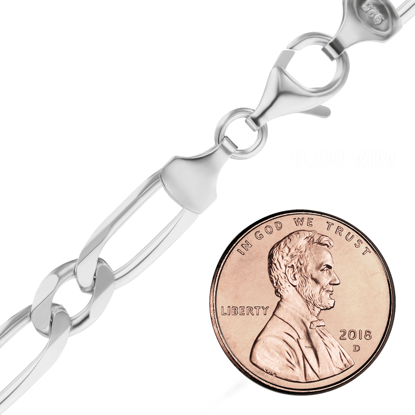 Einzelner Figaro-Fußkettchen aus Sterlingsilber