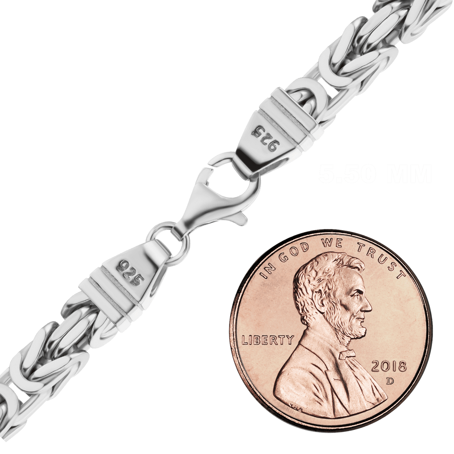 Quadratisches, byzantinisches, handgefertigtes Fußkettchen aus Sterlingsilber