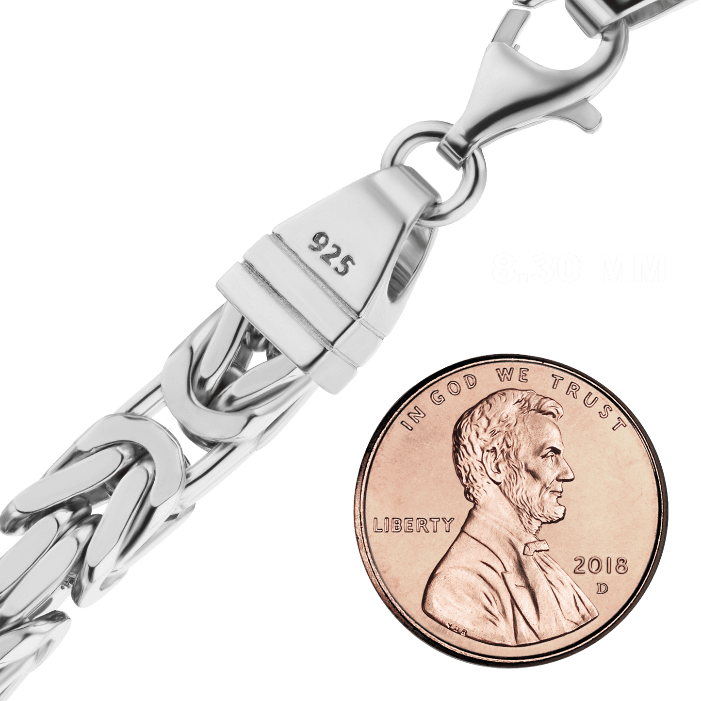 Square Byzantine Handmade Necklace in Sterling Silver