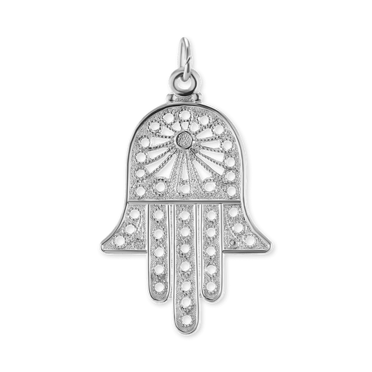 Hamsa-Filigrananhänger aus 14-karätigem Gelbgold