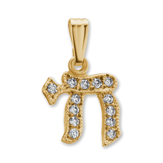 Chai-Anhänger mit Zirkonia in Sterlingsilber