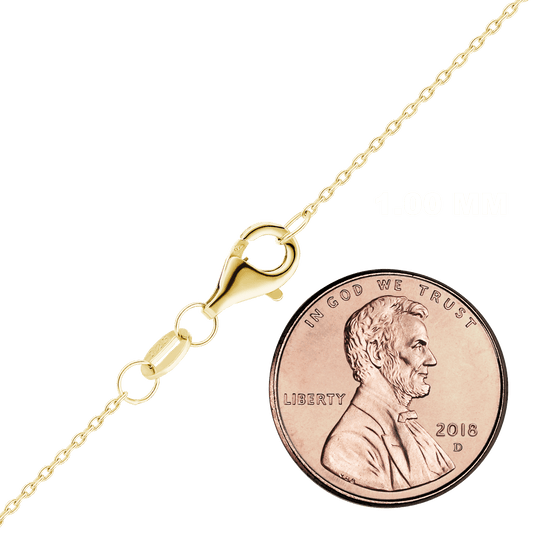 Zarte, runde Kabelkette aus Sterlingsilber – 18-karätige Gelbgold-Veredelung