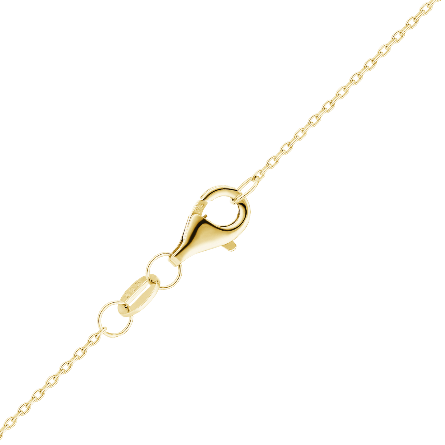 Light Round Cable Necklace in Sterling Silver - 18K Yellow Gold Finish