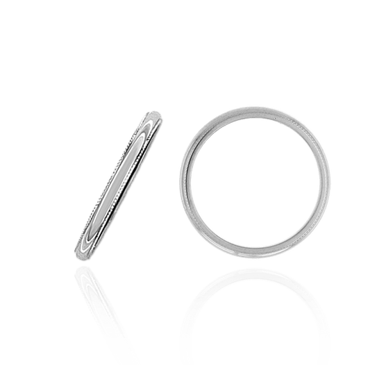Eheringe aus Sterlingsilber mit Milgrain-Verzierung
