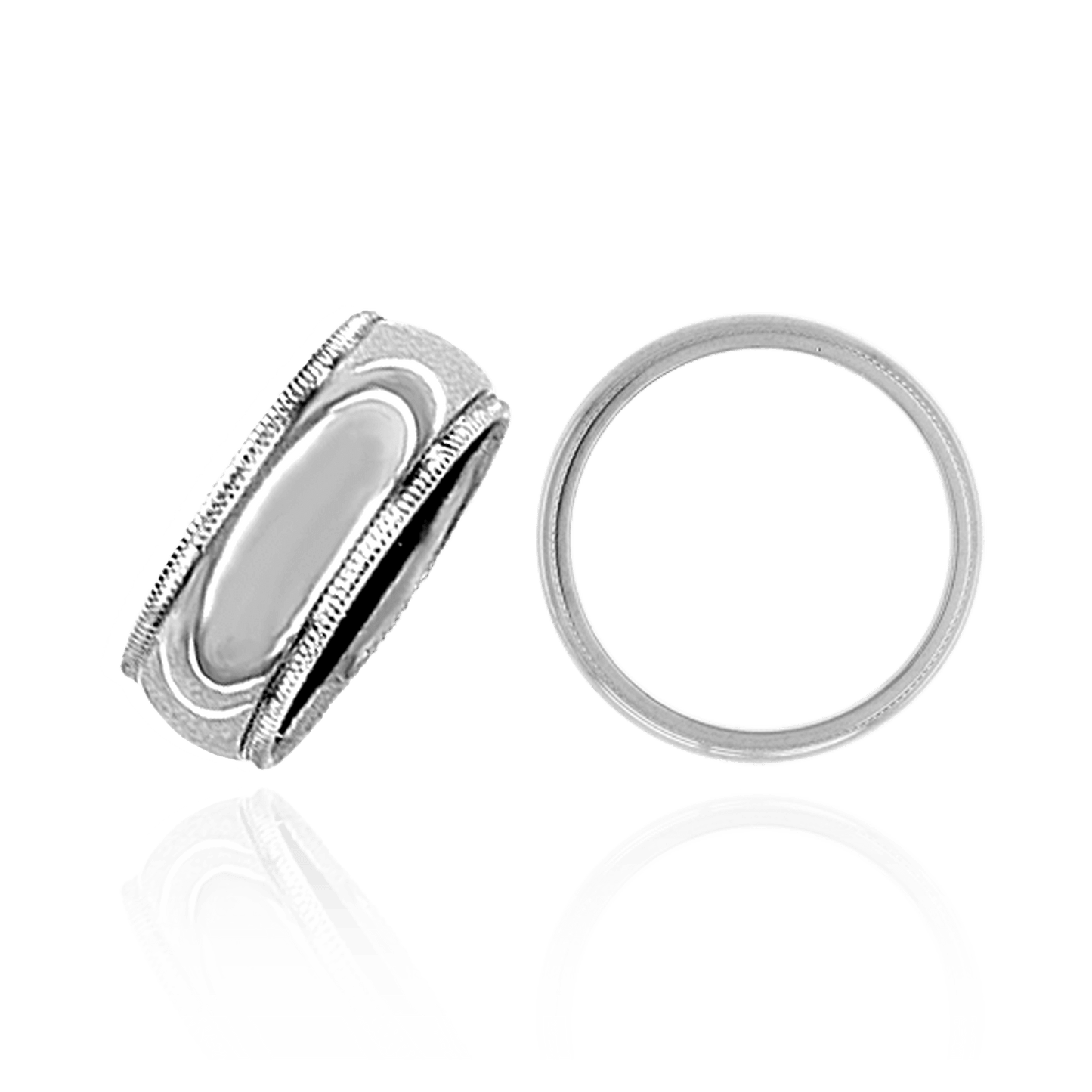 Eheringe aus Sterlingsilber mit Milgrain-Verzierung