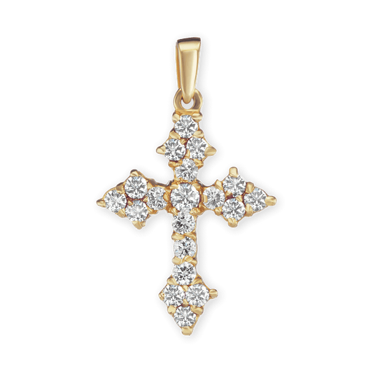 Trinity-Kreuz-Anhänger mit Zirkonia in Sterlingsilber