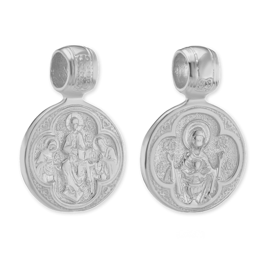 Byzantinischer Doppelanhänger „Auferstehung“ aus Sterlingsilber, veredelt mit 14-karätigem Gelbgold