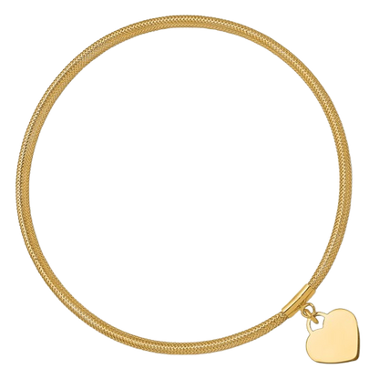10K Stretch-Armband mit Herzanhänger