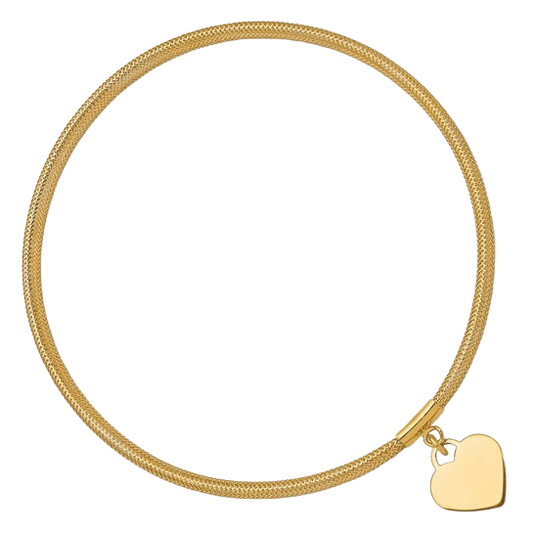 10K Stretch-Armband mit Herzanhänger