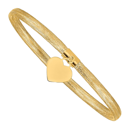 10K Stretch-Armband mit Herzanhänger