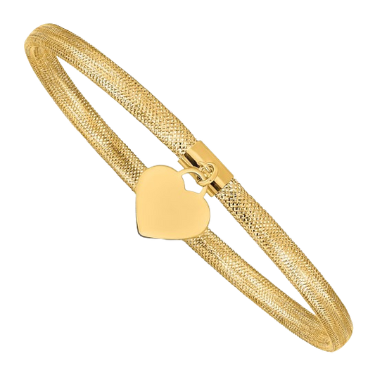 10K Stretch-Armband mit Herzanhänger