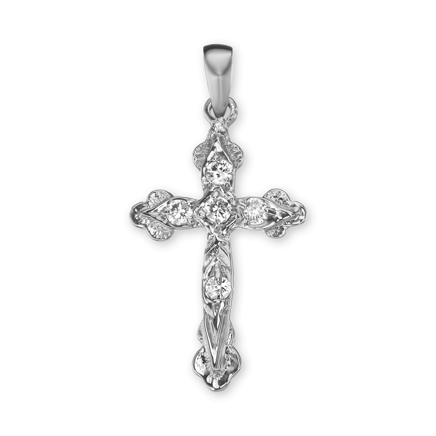 Apostelkreuz-Anhänger mit Zirkonia in Sterlingsilber