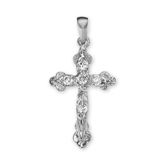 Apostelkreuz-Anhänger mit Zirkonia in Sterlingsilber