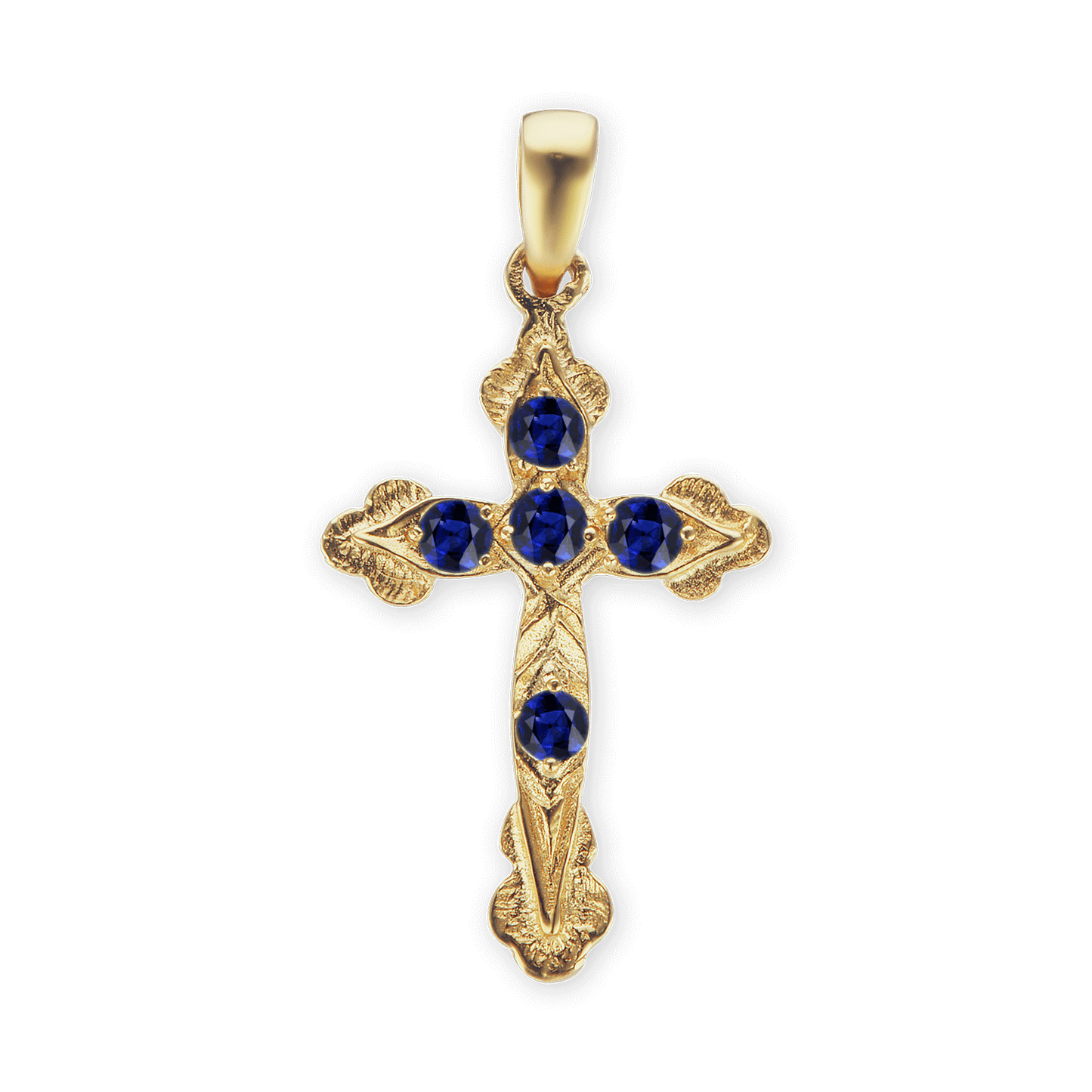 Apostelkreuz-Anhänger mit dunkelblauem Zirkonia in Sterlingsilber