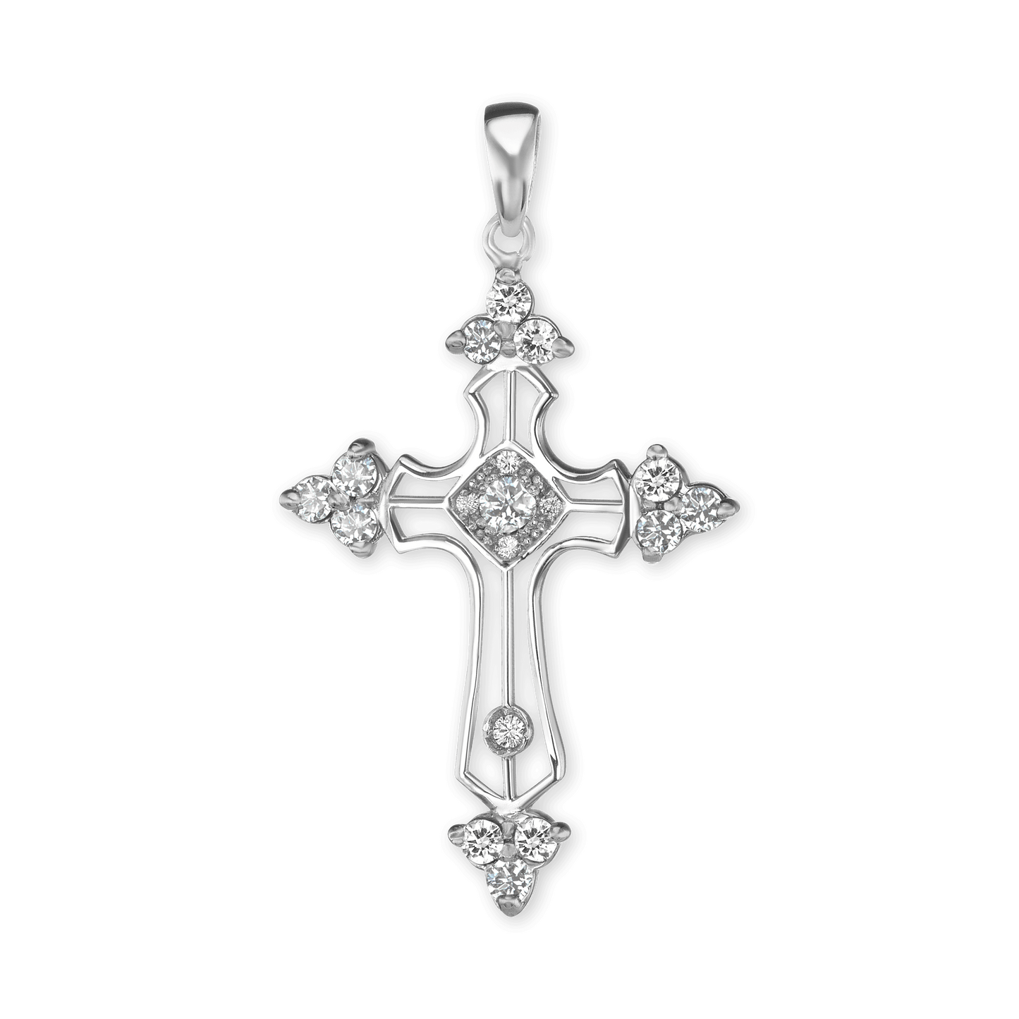 Trinity-Kreuz-Anhänger mit Zirkonia in Sterlingsilber