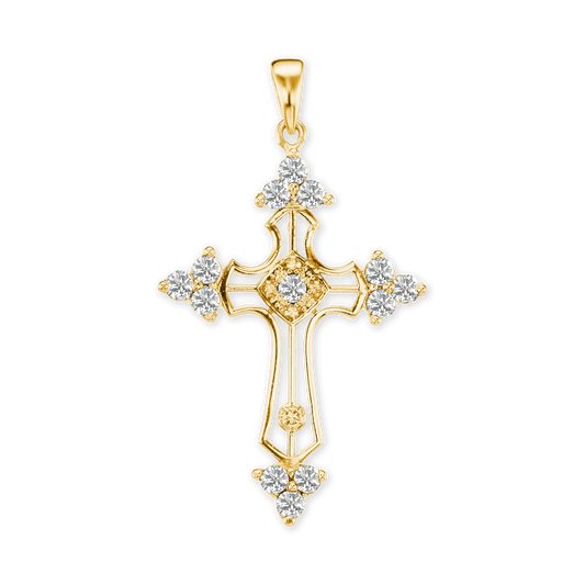 Trinity-Kreuz-Anhänger mit Zirkonia in Sterlingsilber