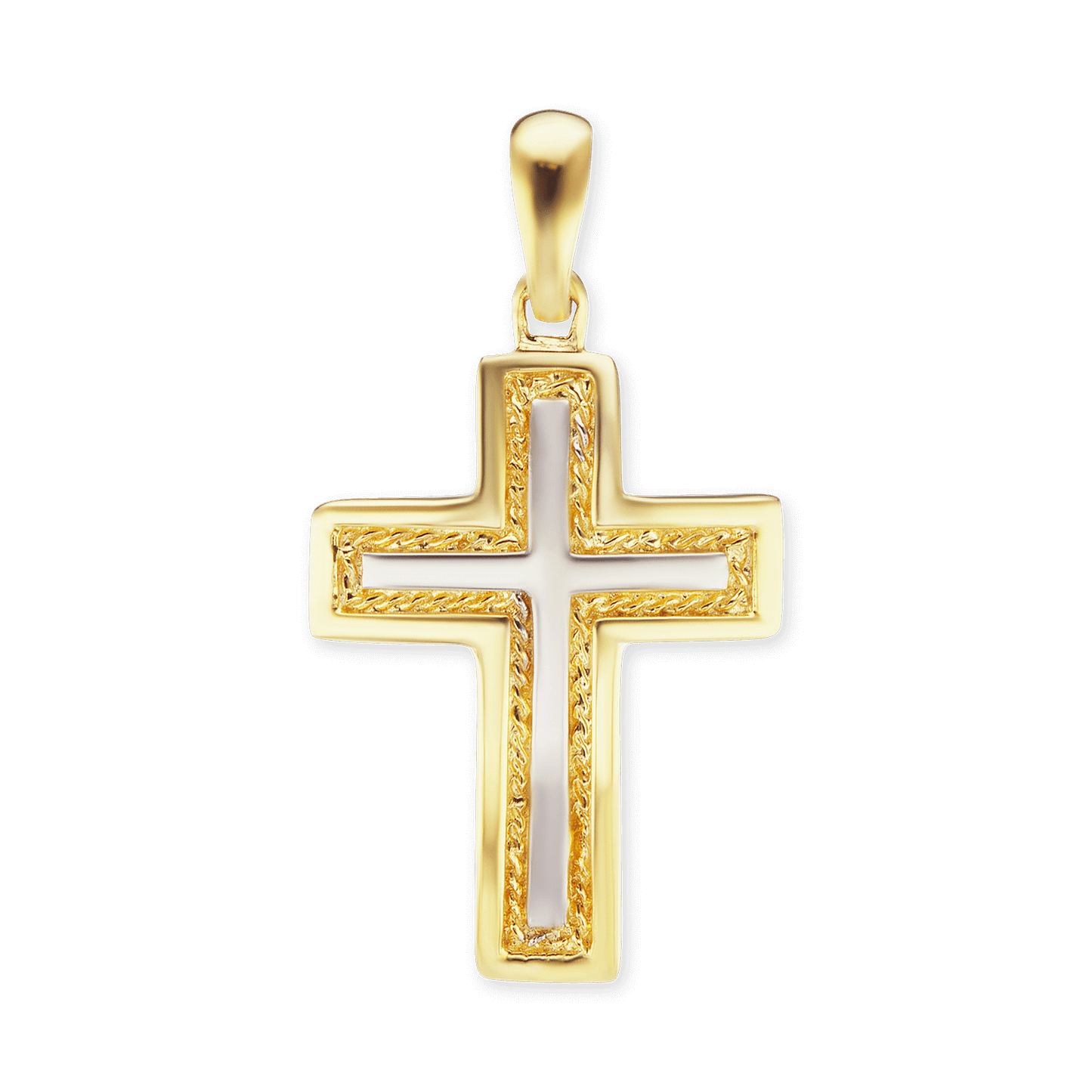 Kreuzanhänger mit Seilmotiv aus Sterlingsilber