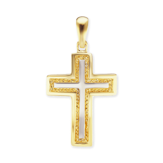 Kreuzanhänger mit Seilmotiv aus Sterlingsilber