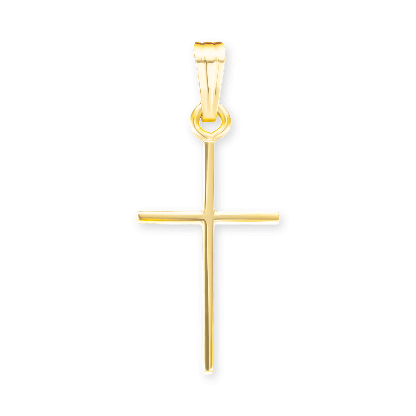 Zarter, klassischer Kreuzanhänger aus 14-karätigem Gelbgold – Feiner christlicher Schmuck
