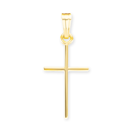 Zarter, klassischer Kreuzanhänger aus 14-karätigem Gelbgold – Feiner christlicher Schmuck