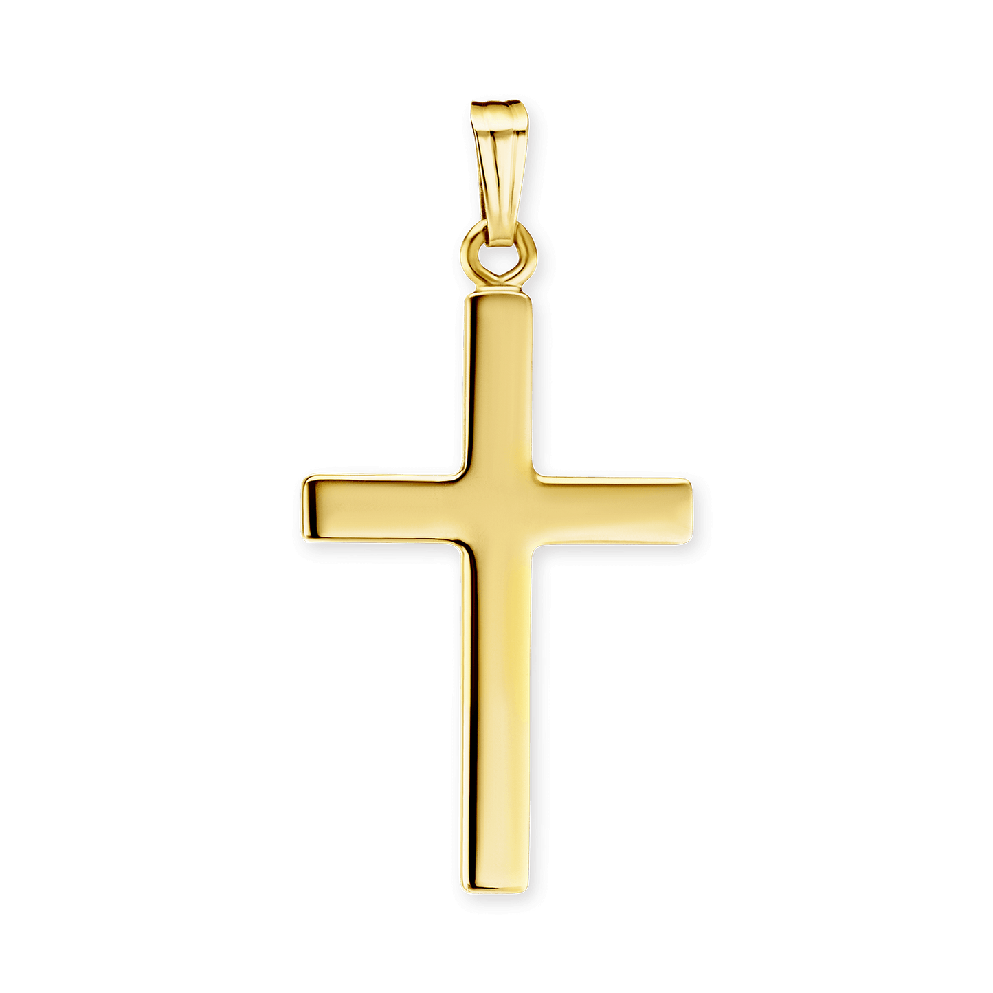 Klassischer Kreuzanhänger aus 14-karätigem Gelbgold – Christlicher Schmuck