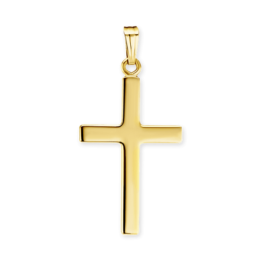 Klassischer Kreuzanhänger aus 14-karätigem Gelbgold – Christlicher Schmuck