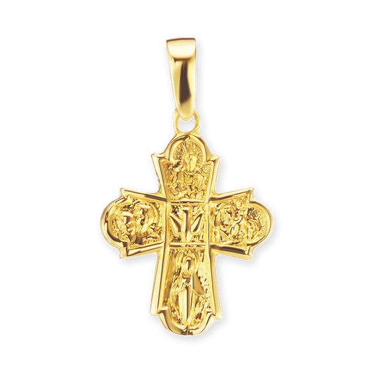 Byzantinisches Kreuz-Anhänger aus 14-karätigem Gelbgold