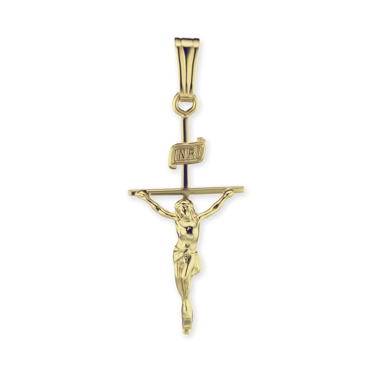 Klassischer Kruzifix-Anhänger aus 14-karätigem Gelbgold