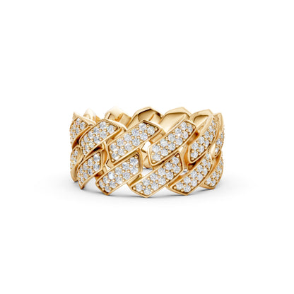 2-Row Iced-out Cuban Ring