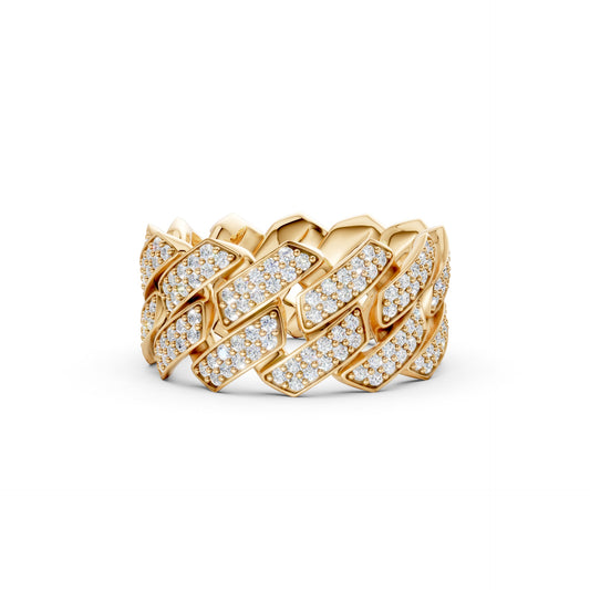 2-Row Iced-out Cuban Ring