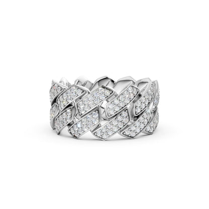 2-Row Iced-out Cuban Ring