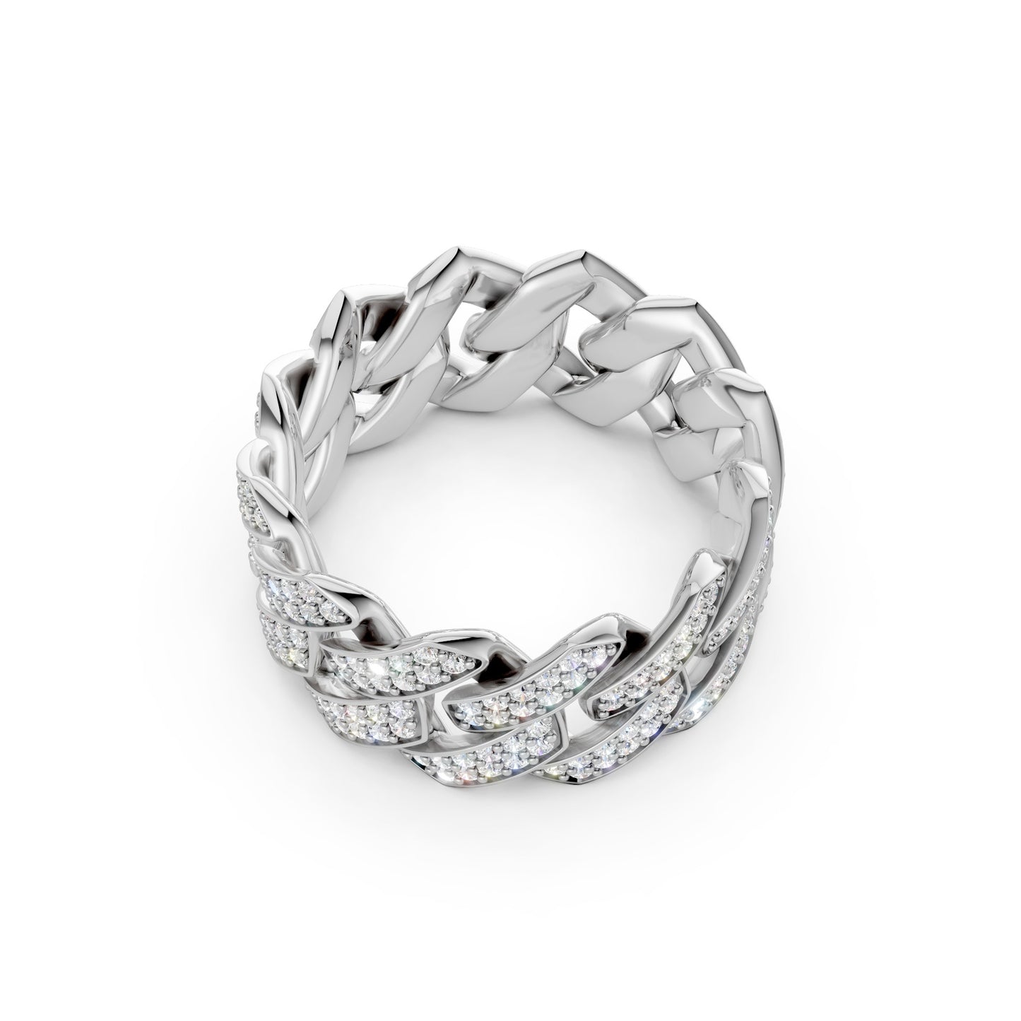 2-Row Iced-out Cuban Ring