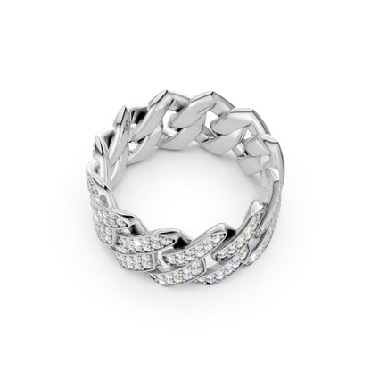 2-Row Iced-out Cuban Ring