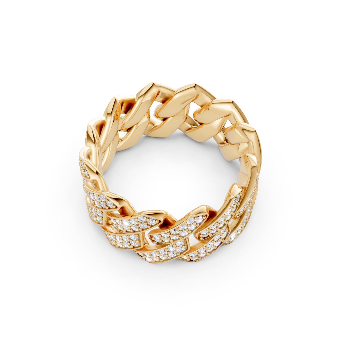 2-Row Iced-out Cuban Ring