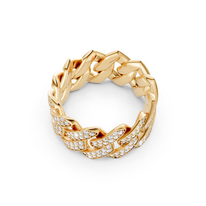 2-Row Iced-out Cuban Ring