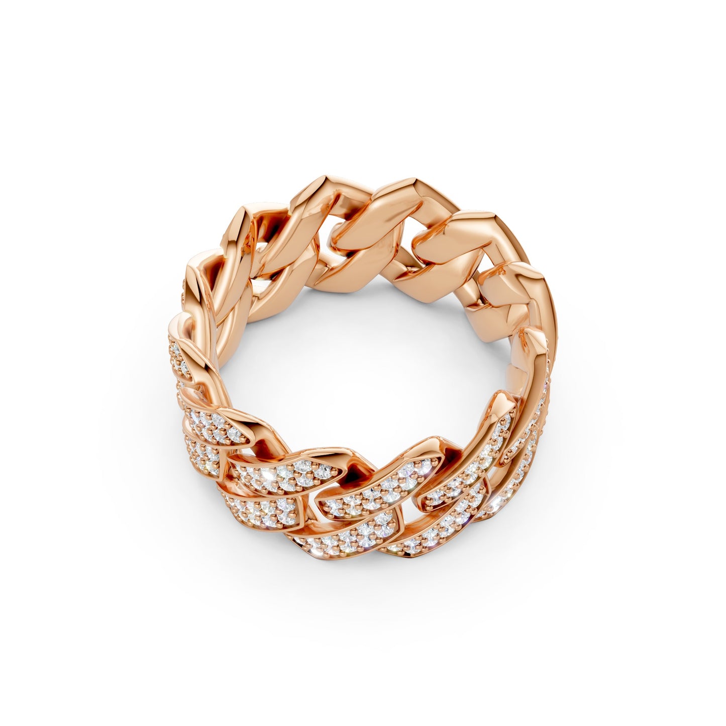 2-Row Iced-out Cuban Ring