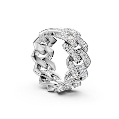 2-Row Iced-out Cuban Ring