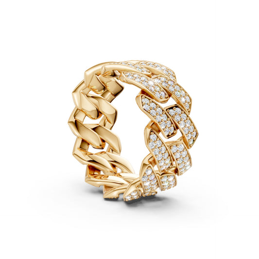 2-Row Iced-out Cuban Ring