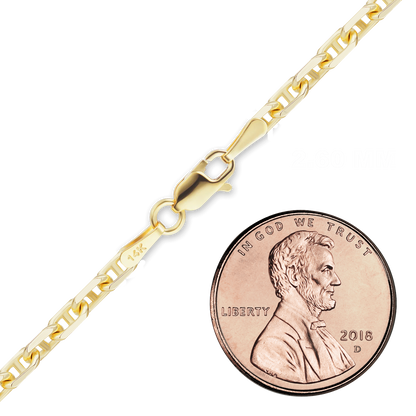 Anker- und Kabelarmband aus 14-karätigem Gelbgold