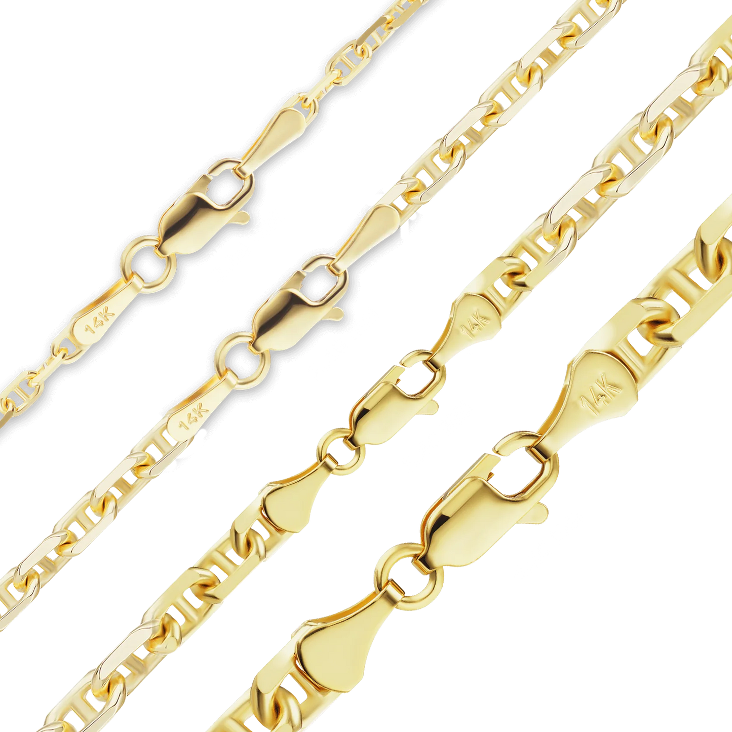 Anker- und Kabelarmband aus 14-karätigem Gelbgold