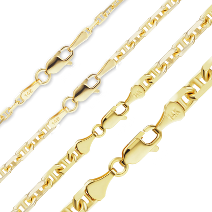 Anker- und Kabelarmband aus 14-karätigem Gelbgold