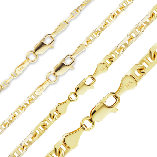 Anker- und Kabelarmband aus 14-karätigem Gelbgold