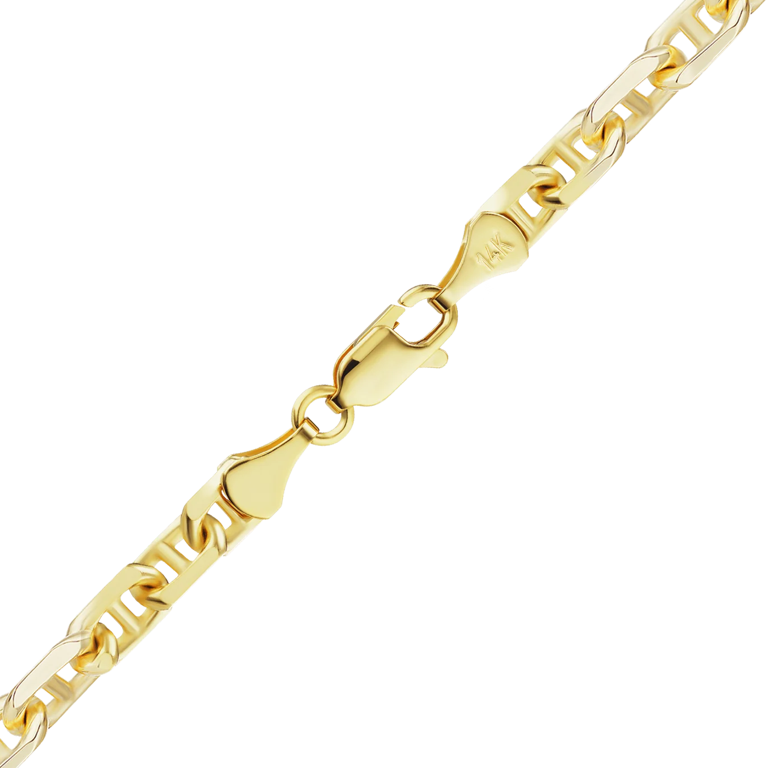 Finished Anchor Mariner Cable Anklet in 14K Yellow Gold - Point West Pavilion