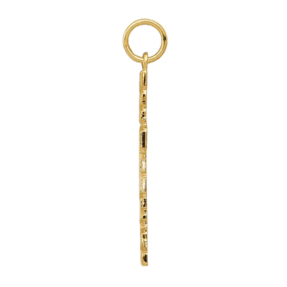 Kreuzanhänger aus 14-karätigem Goldnugget – Leicht