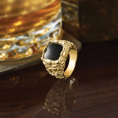 10K/14K Gold Onyx Nugget Ring
