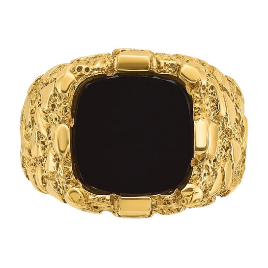 10K/14K Gold Onyx Nugget Ring