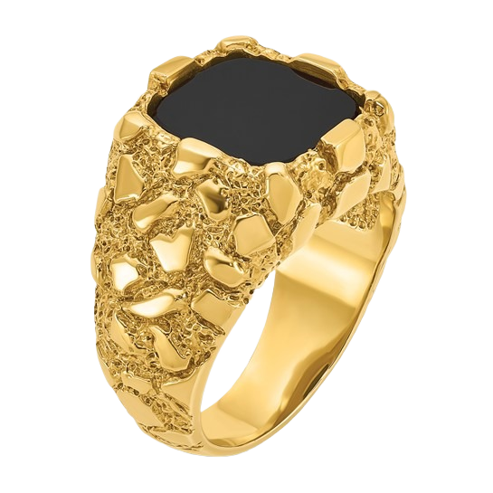 10K/14K Gold Onyx Nugget Ring
